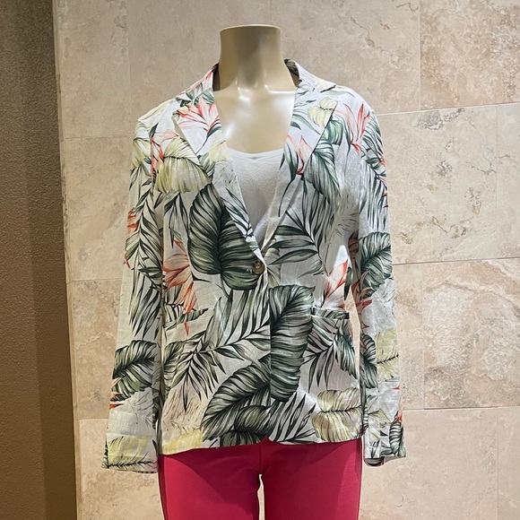 RD - koko floral linen blazer jacket nwt M - Picture 5 of 9